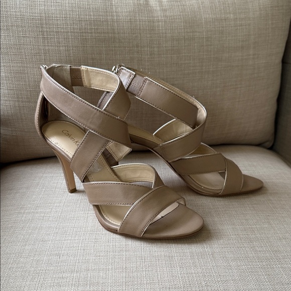 Calvin Klein Women's Beige Strappy Heels - Picture 1 of 8
